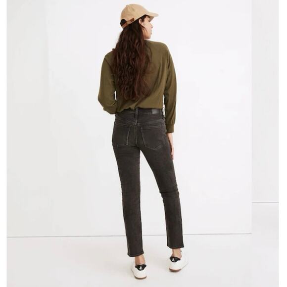 Madewell Mid-rise The Perfect Vintage Jean in Lunar wash Distressed Black Sz 26 - Picture 2 of 15